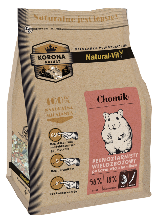 Hrana hamsteri Natural Crown Amestec, cereale integrale, prebiotice, viermi de faina, 750g image 0