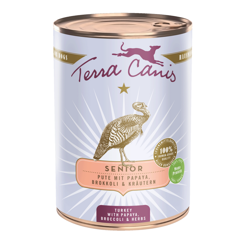 Hrana umeda caini Terra Canis Senior Curcan, 400g, cu inima si ficat curcan, fara aditivi image 0