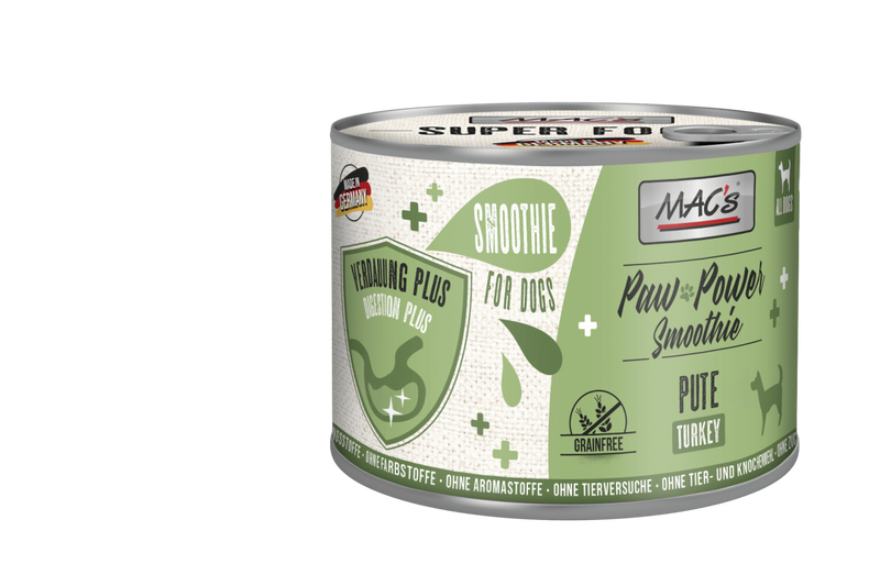 Hrana umeda caini MAC's Dog Paw Power Smoothie 90699, 200g, 66% suc de carne, curcan, smoothie image 0