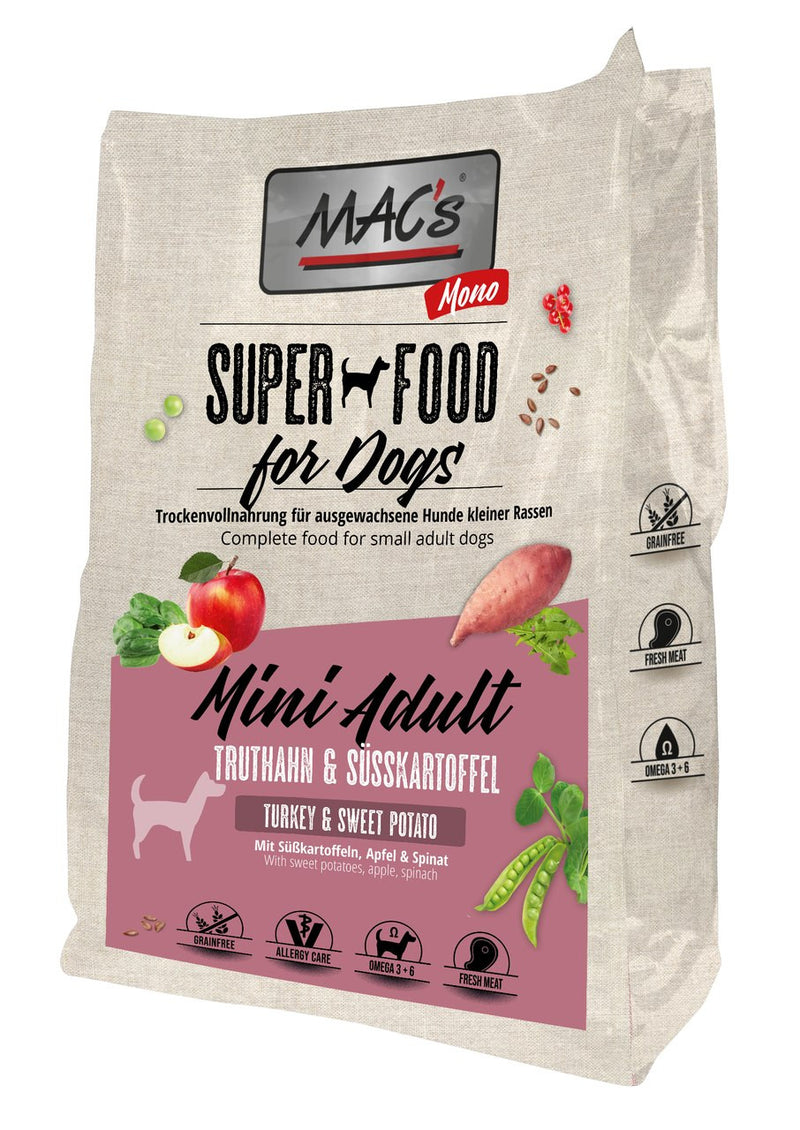 Hrana uscata caini MACs Mini Adult, curcan 60%, 31% proteine, 750g, rase mici image 0