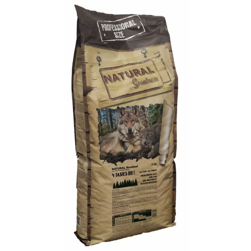 Hrana uscata caini Natural Woodland 4 Tastes, 15kg, 46% carne si peste, glucozamina 1000mg/kg image 0