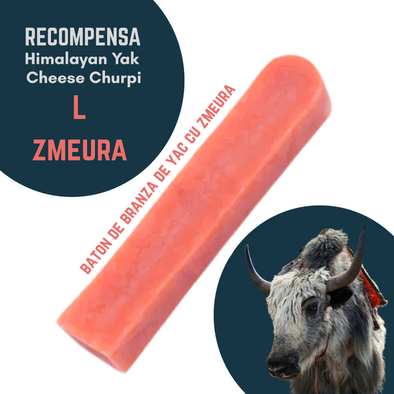 Recompensa caini Petmex Churpi L, branza Yak Himalaya, zmeura, 80-110g, premium image 0
