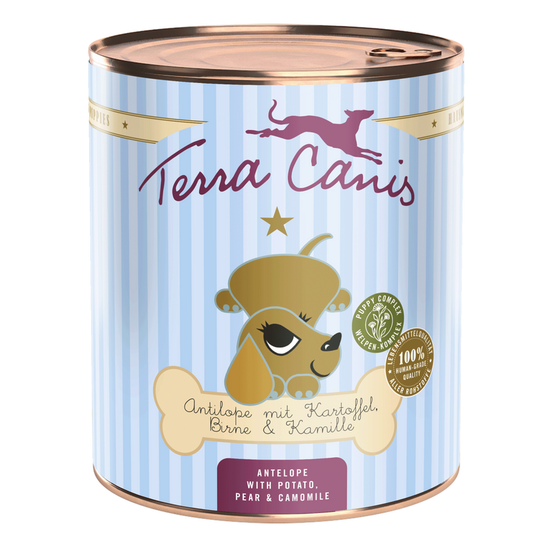 Hrana caini umeda Terra Canis Puppy Antilopa, 800g, ingrediente naturale, pentru catei image 0