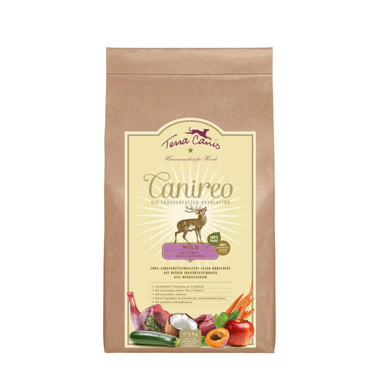 Hrana uscata caini Terra Canis, carne cerb 64%, 5 kg, adulti 1+, ingrediente naturale image 0