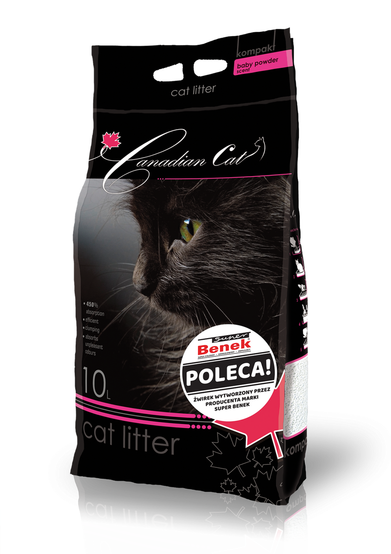 Nisip igienic Canadian Cat Baby Powder 10L, bentonita, aglomerare rapida, control miros image 0