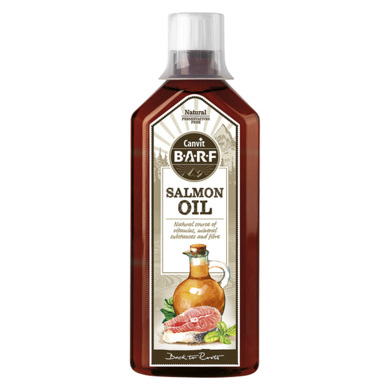 Ulei somon Canvit Barf 500ml, Omega-3, EPA 2.5%, DHA 3.5%, blana sanatoasa, caini adulti image 0