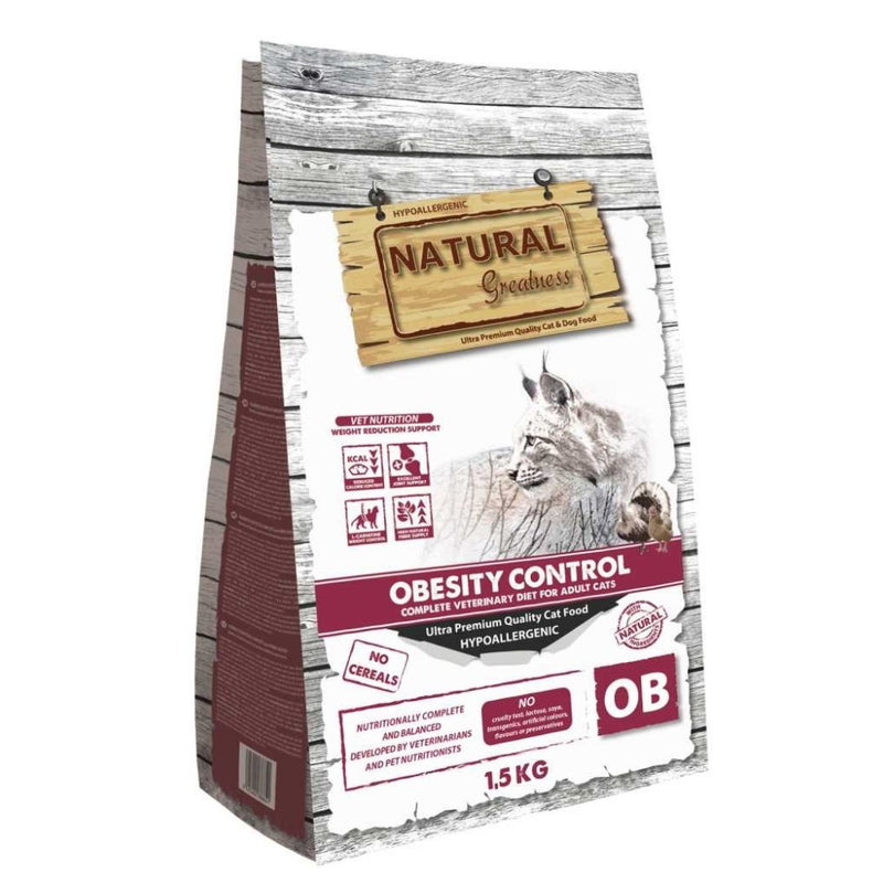 Hrana pisici Natural Greatness Obesity Control, 1.5 kg, hipoalergenica, fara cereale, curcan image 0