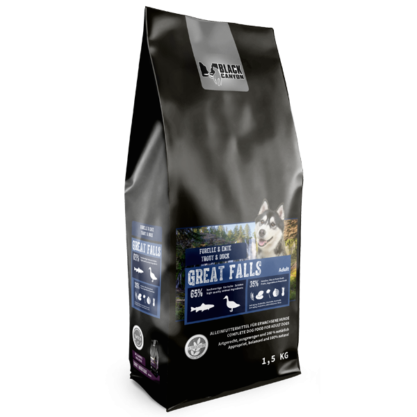 Black Canyon Dog Great Falls Trout and Duck 1.5KG - (Pastrav si Rata)