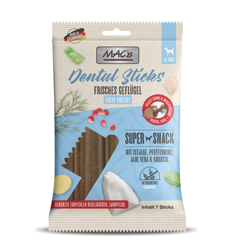 Recompense Caini MAC's Snack Dental Sticks 9617, carne pasare, cartofi, igiena orala, 180g image 0
