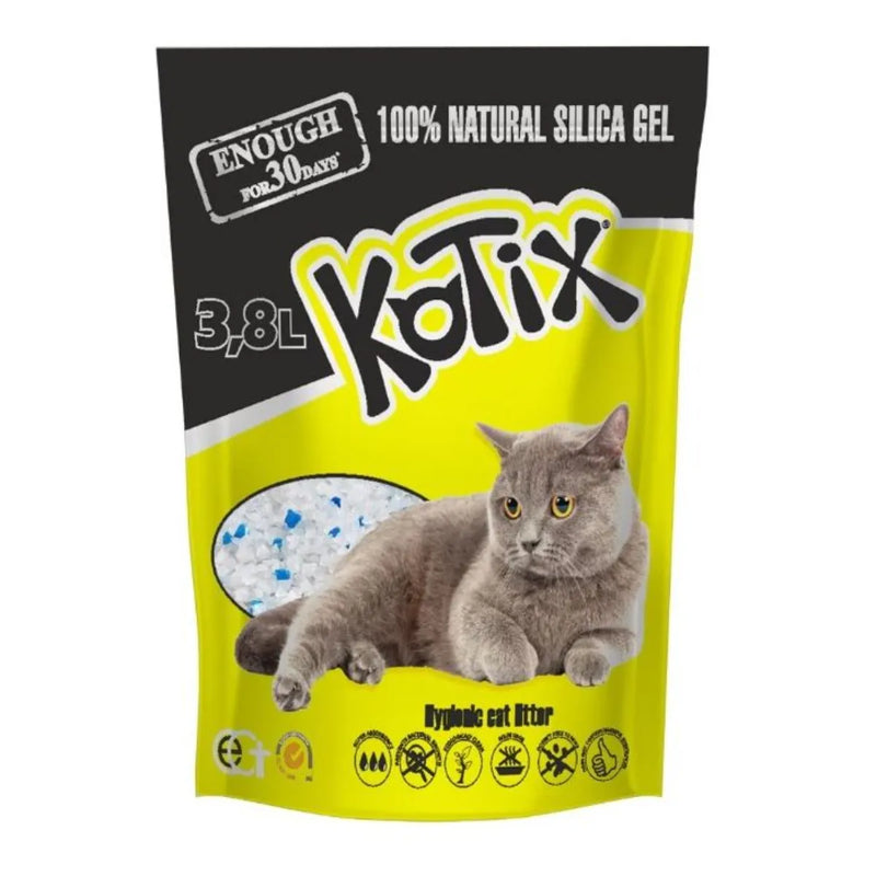 Silicat pisici KOTIX Normal, 2.5kg, absorbtie rapida, fara praf, biodegradabil image 0