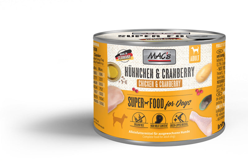 Hrana umeda caini MAC's Dog, 938, pui merisoare, 200g, fara aditivi artificiali image 0