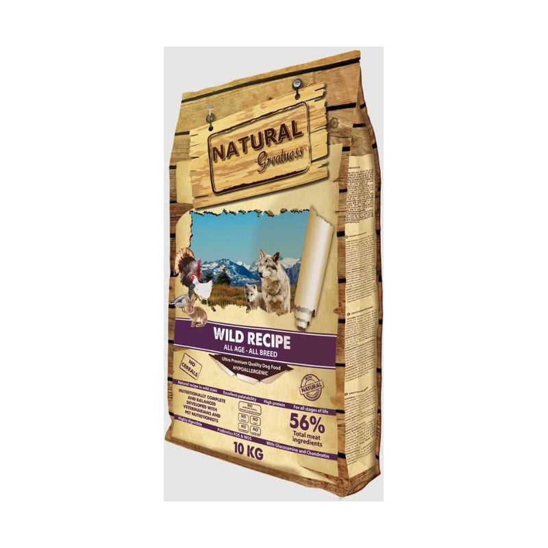Hrana uscata caini Natural Greatness Wild Recipe, 10kg, carne deshidratata, 33% proteine, Omega 3 image 0
