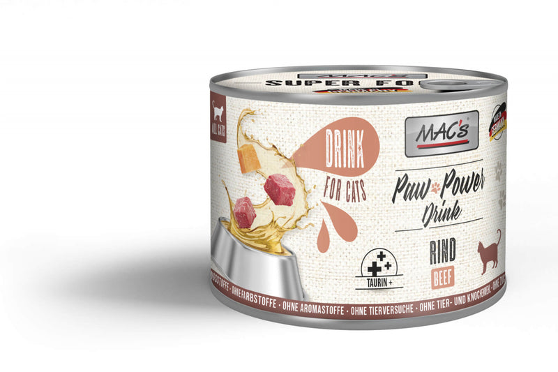 Hrana umeda pisici MAC's Paw Power Drink, carne vita, suc carne 81.6%, hidratare, 200g image 0