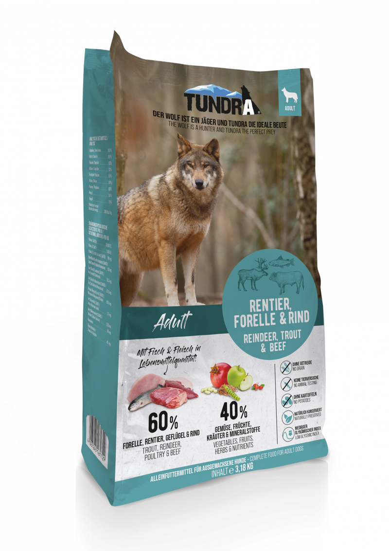 Hrana uscata caini TUNDRA Dog Reindeer 3,18kg, Pastravan 30% proteine, 60% ingrediente animale image 0