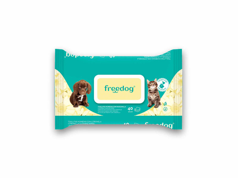 Freedog Cleaning Wipes CHAMOMILE Large 40 pcs 28 x 18 cm - Servetele Umede