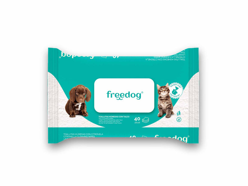 Freedog Cleaning Wipes TALC Large 40 pcs 28 x 18 cm - Servetele Umede