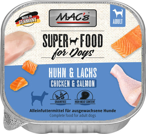 Hrana umeda caini MAC's Pui Somon, 150g, 85.1% pui, 13.9% somon, fara aditivi image 0