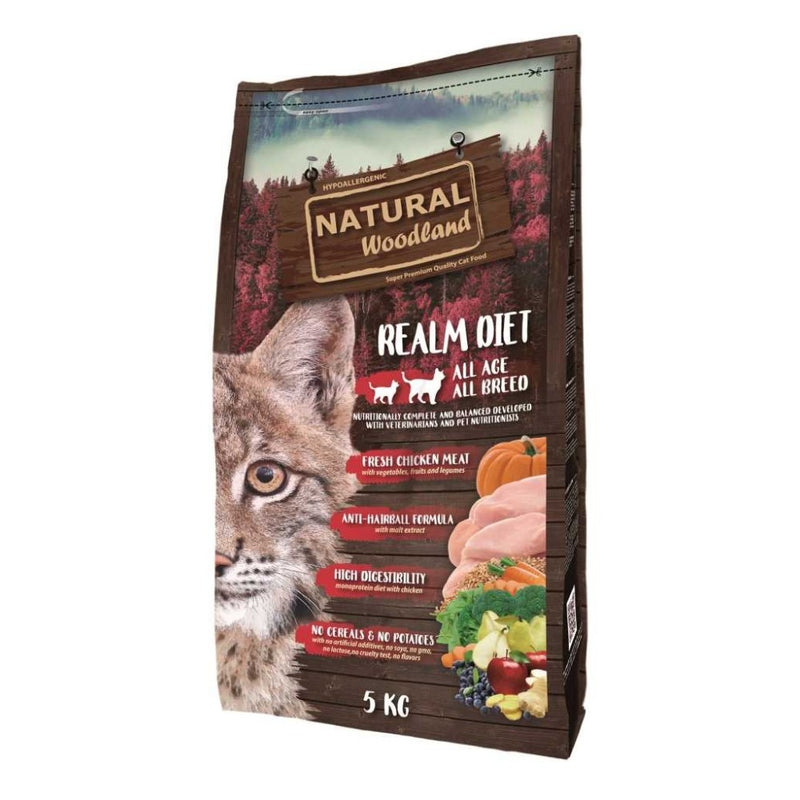 Hrana uscata pisici Natural Woodland Realm, carne pui, 42% proteine, 19% grasimi, 5 kg image 0