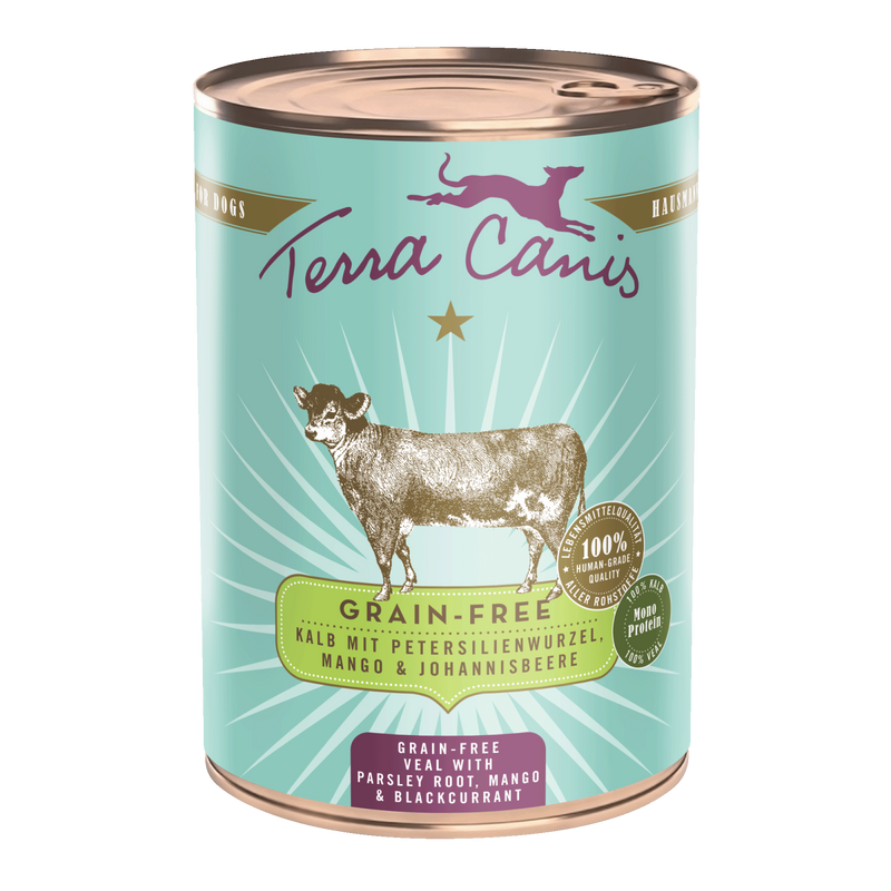Hrana umeda caini Terra Canis Vitel Grain Free 400g, fara cereale, 43% inima vitel, 80.4% umiditate image 0