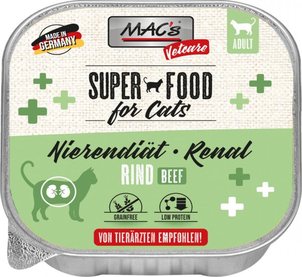 Hrana pisici dieta rinichi MACs Beef Renal 100g, 33% vita, 17% pui, fara aditivi image 0