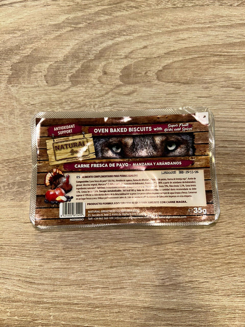 Biscuiti caini Natural Greatness Mini Snack Antioxidant, 50.5% curcan, hipoalergenici, 35g image 0