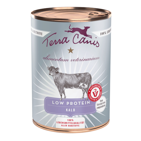 Hrana umeda caini Terra Canis Low Protein Vitell 400g, 25% inima vitel, 12% limba vitel, fara aditivi image 0