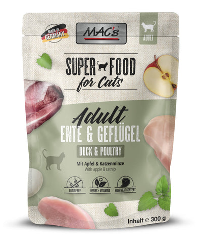 Hrana umeda caini si pisici MAC's rata pasari curte taurina, 300 g
