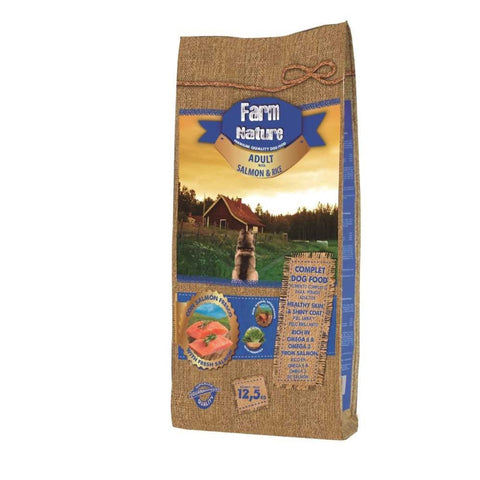 Hrana Uscata Caini Farm Nature 90625, Somon Orez, 12.5 kg, 33% carne, 25% proteine image 0