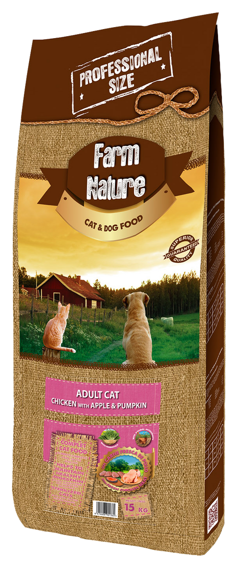 Hrana pisici uscata Farm Nature C753, pui, 15kg, 32% proteine, fara grau, Omega 3, Omega 6 image 0