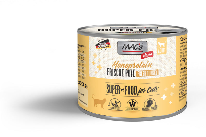 Hrana umeda pisici MAC's Mono Curcan 200g, fara cereale, proteina unica, pisici sensibile image 0