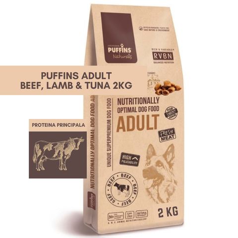 Hrana Uscata Caini PUFFINS Naturals Adult, Vita Miel Ton, 2kg, 27% Proteine, 17% Grasimi image 0
