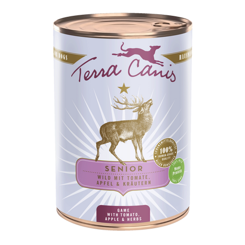 Hrana Umeda Caini Terra Canis Senior Game, carne cerb 60%, 400g, vitamine, articulatii image 0