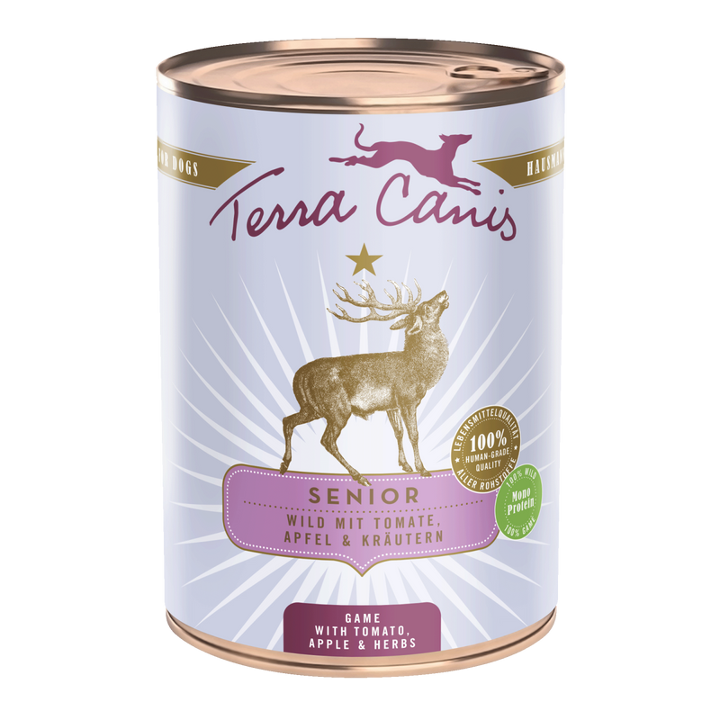 Hrana Umeda Caini Terra Canis Senior Game, carne cerb 60%, 400g, vitamine, articulatii image 0