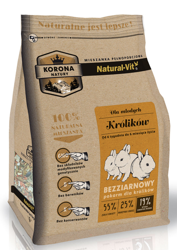 Hrana iepuri Natural Crown Iepure Junior, 750g, ierburi uscate, plante aromatice image 0