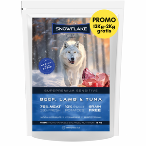 Hrana caini hipoalergenica Snowflake Sakha C865, vita 50%, miel 18%, ton 8%, 14kg