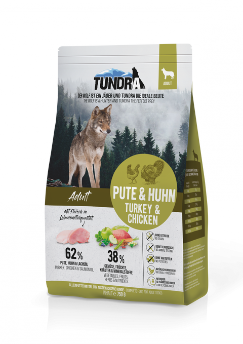 Hrana uscata caini TUNDRA Dog Curcan Pui, 750g, 32.5% proteine, 17% grasimi, ulei de somon image 0