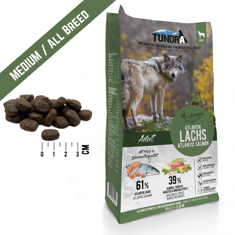 Hrana uscata caini TUNDRA Somon 16122, 61% somon, 3.18kg, proteina 33.5%, fara aditivi image 0