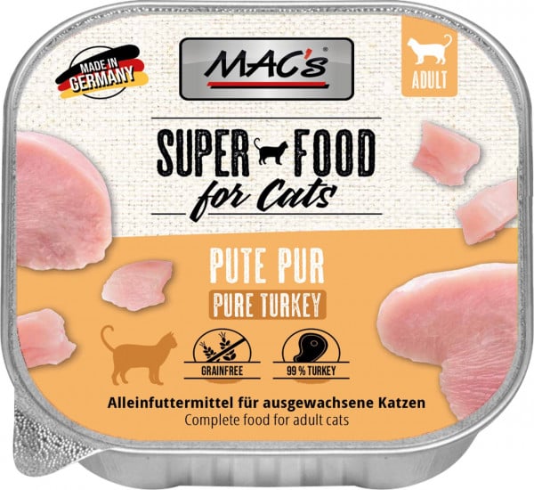 Hrana umeda pisici MACs, curcan 99% natural, 100g, fara artificiali, cu taurina image 0