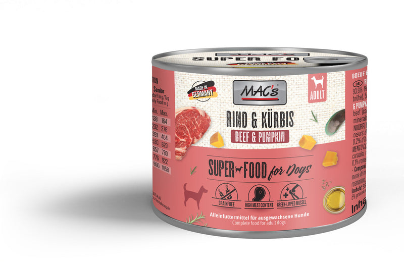 Hrana umeda caini MAC's Dog Vita 937, carne vita 93.6%, dovleac 5%, 200g image 0