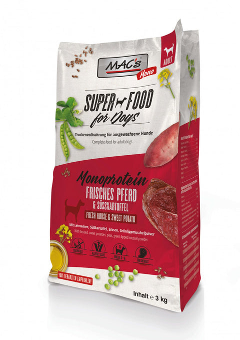 Hrana uscata caini MAC's Mono Fresh Horse 3kg, carne cal, antialergica, 22% proteine image 0