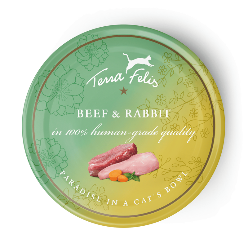 Hrana umeda pisici Terra Felis, carne iepure 35%, carne vita 31%, ficat 10%, morcov 4%, 80g image 0