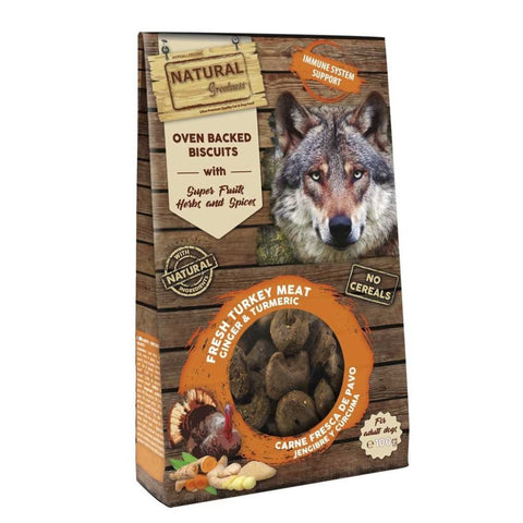 Biscuiti caini Natural Greatness 36405, hipoalergenici, curcan 50.5%, ghimbir, 100g image 0
