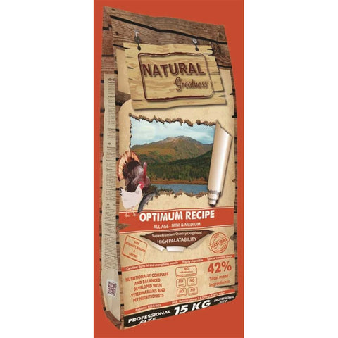 Hrana uscata caini Natural Woodland Optimum, 15 kg, 28% proteine, Omega 3, pentru caini activi image 0