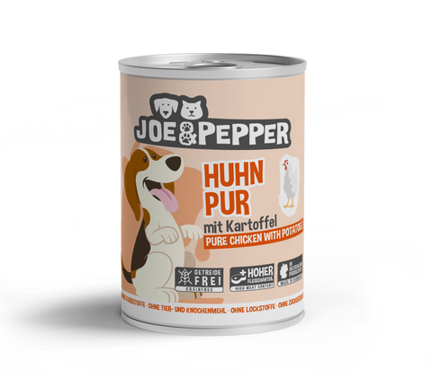 Hrana umeda caini Joe &amp; Pepper C1046, 95% pui, cartofi, 400g, proteina 10.6% image 0