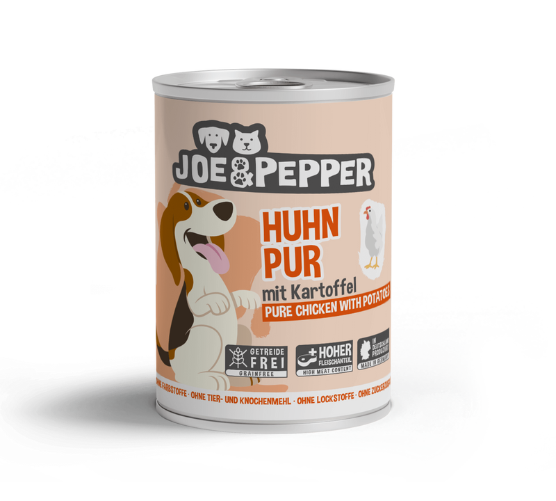 Hrana umeda caini Joe &amp; Pepper C1046, 95% pui, cartofi, 400g, proteina 10.6% image 0