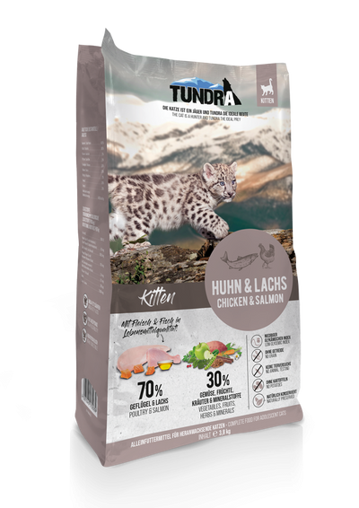 Hrana uscata pisici TUNDRA pui somon, 3,8 kg, fara cereale