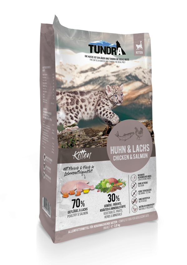 Hrana uscata pisici TUNDRA 96691, pui somon, 40% proteina, fara cereale, 3.8kg, pisici sub 4 luni image 0