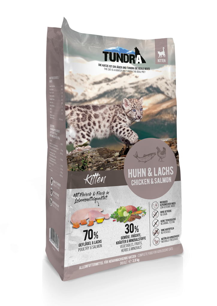 Hrana uscata pisici TUNDRA 96691, pui somon, 40% proteina, fara cereale, 3.8kg, pisici sub 4 luni image 0