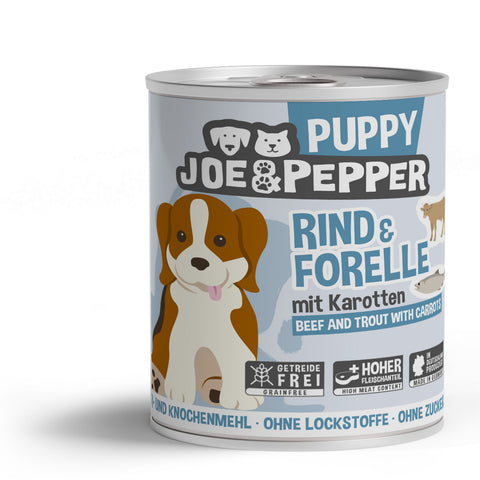 Hrana umeda caini Joe &amp; Pepper 10080, vita si pastrav, 800g, fara aditivi image 0