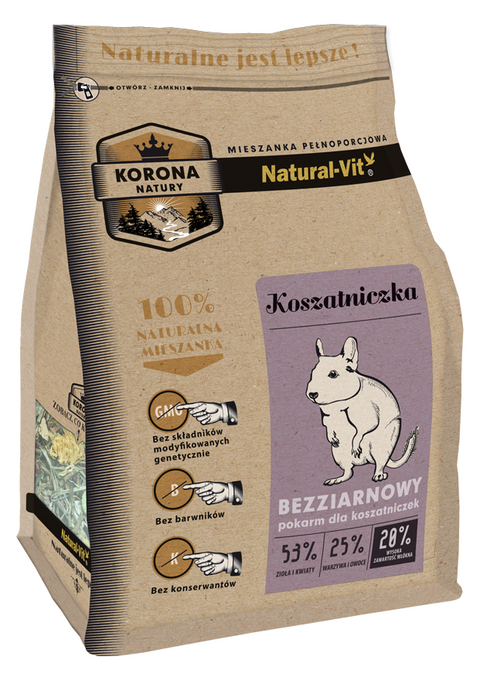 Hrana degu Natural Crown Veverite Degu Hrana Amestec, completa, ierburi uscate, prebiotice, 750g image 0